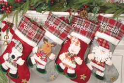 Personalized 3D Christmas Stockings, 2025 Custom Knitted Stocking, Embroidered Holiday Decor, Stockings, Christmas Decor - thumbnail 1