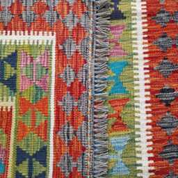 Tribal Kilim Rug, Handmade Artisan Afghan Turkish Scandinavian Navajo Bohemian Flatweave Wool Rug 178x126 cm - thumbnail 3