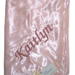 Satin Baby Blanket - Embroidered Personalized With Child's Name - thumbnail 3