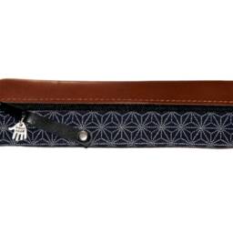 Japanese Style Pencil Case Leather & Fabric Leather - thumbnail 3