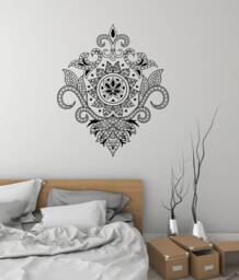 Mandala Vinyl Wall Decal Floral Art Yoga Room Hinduism Meditation Stickers Mural - #3096Di - thumbnail 1