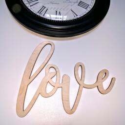 Love - Wood Word Laser Cut Cursive Wreath Or Wall Decor Unfinished - thumbnail 3