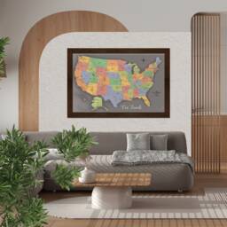 Personalized Magnetic Usa Travel Map With Pins - Framed Wall Art For Tracking Travels - thumbnail 4