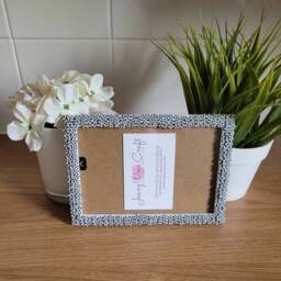 Monochrome Football/Soccer Shaped Clay Slice Photo Frame 4 X 6 Inches - thumbnail 2