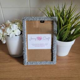 Monochrome Football/Soccer Shaped Clay Slice Photo Frame 4 X 6 Inches - thumbnail 1