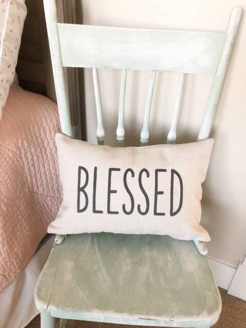 Blessed Lumbar Pillow Cover Oatmeal Linen Farmhouse Decor - image 1