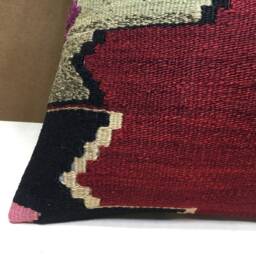 Vintage Kilim Pillow Cover, Bohemian Turkish Handwoven Throw, 20x20 - thumbnail 3