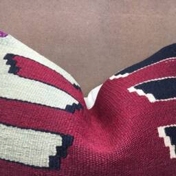 Vintage Kilim Pillow Cover, Bohemian Turkish Handwoven Throw, 20x20 - thumbnail 2