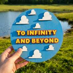 To Infinity & Beyond Wooden Sign, Toy Story Inspired Nursery Decor, Buzz Lightyear Wall Art, Cloud Kids Room Space Theme Gift - thumbnail 3