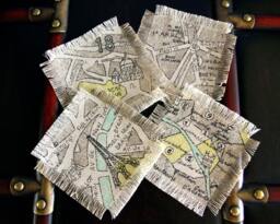 Paris Map Coasters For Coffee Table, Drink Coasters, Housewarming Gift, Christmas Linen, Eiffel Tower, Vintage, Gift Her, Set Of 4