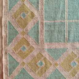 Teal Geometric Wool Jute Rug - Living Room/Bedroom Entryway - thumbnail 3