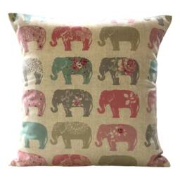 "2 Clarke & Elephant Cushion Covers Pink, Cream, Grey - 16""x16" - thumbnail 3