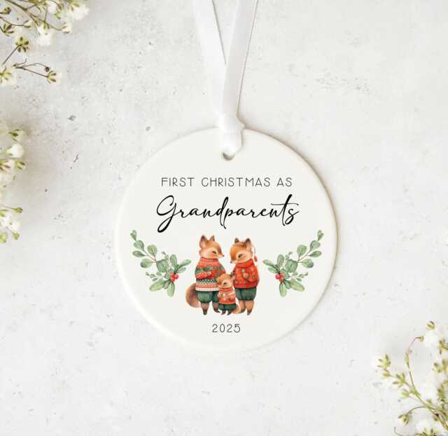 Personalised First Christmas For Grandparents Bauble - Cherish The Moment 2025 - image 1