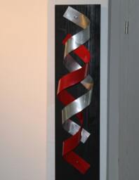 Red O Modern Abstract Wood Aluminum Art Wall Sculpture 80 cm Sculpture En M??tal Escultura Metal Metallinen Veistos