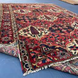 5x8 Ft, Handmade Tree Of Life Wool Area Rug, Garden Panel Navy Blue Red Tribal Authentic Nomad Decor Rug - thumbnail 4