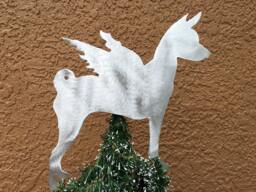 Basenji Angel, Dog Tree Topper, Holiday Decoration, Wreath Christmas, Aluminum, Memorial, Angel
