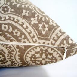 Dakota Damask Pillow Cover, Premier Prints Fabric, Taupe & Oatmeal - 18 - thumbnail 4