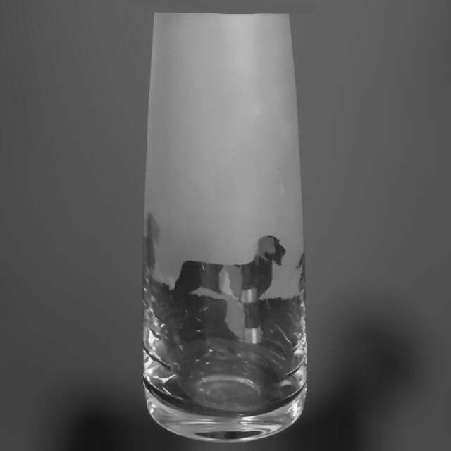 Wire Dachshund Vase - 15cm Crystal Glass Bud Vase With Wire Haired Dachshund Frieze Design - image 1