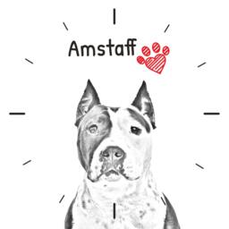 American Staffordshire Terrier, Free Standing Mdf Floor Clock With An Image Of A Dog - thumbnail 2