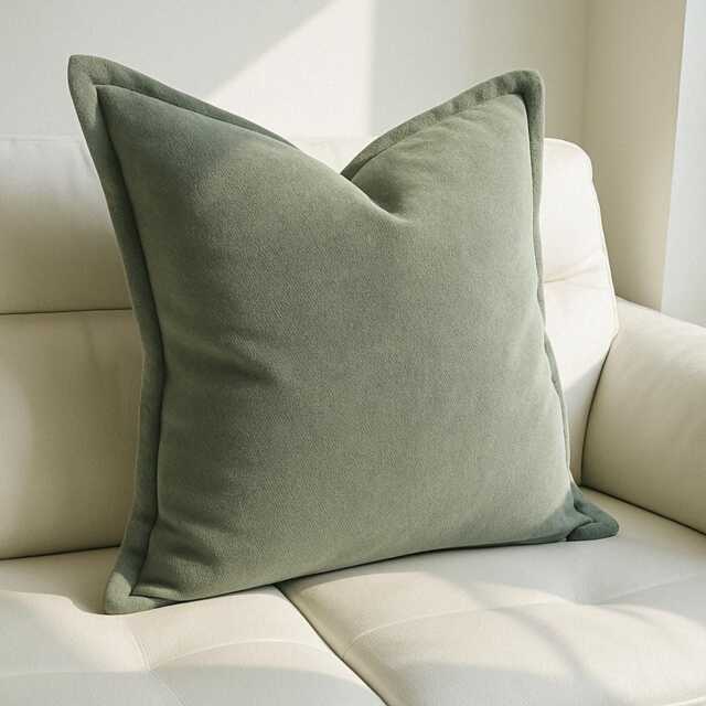 Extra Large 60 X cm Cushions Square Living Room Scatter Decorative Cushion Minimalist Plain Green - image 1