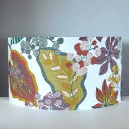 Large Leaf Lampshade Handmade From Scandinavian Fabric, Gold Silver Or White Lining & 30cm To 45cm Diameters. For Lamp Base Ceiling - thumbnail 3