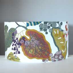 Large Leaf Lampshade Handmade From Scandinavian Fabric, Gold Silver Or White Lining & 30cm To 45cm Diameters. For Lamp Base Ceiling - thumbnail 2