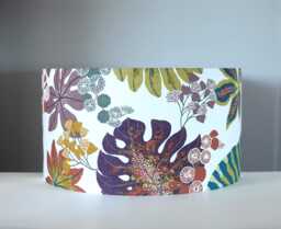 Large Leaf Scandi Fabric Lampshade, Handmade For Ceiling Or Lamp Base, 20cm-45cm Diameters