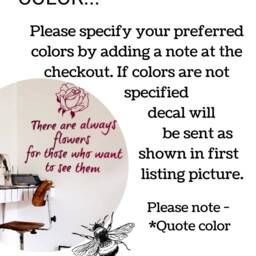 Wall Quote Decal - Inspiring Custom Vinyl Wall Sticker With Flower- Q006 - thumbnail 3