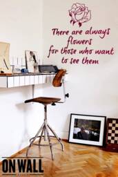 Wall Quote Decal - Inspiring Custom Vinyl Wall Sticker With Flower- Q006 - thumbnail 1