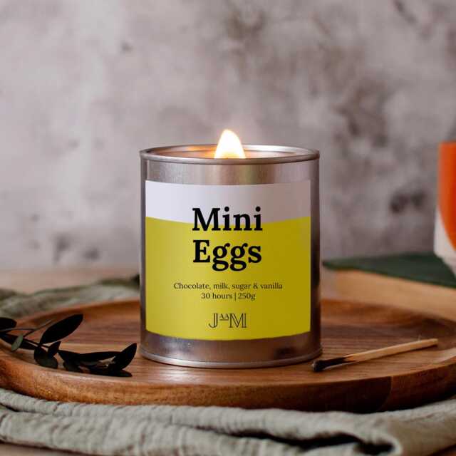 Mini Eggs Wood Wick Candle, Easter Chocolate Candle - image 1