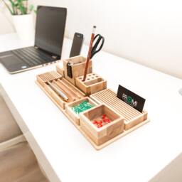 Wooden Desk Organizer Desk Organization 3 Colors Office - thumbnail 3