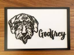 Personalised Wire Haired Dachshund Art - Plaque Gift Sign Dog Lover Frame - thumbnail 1