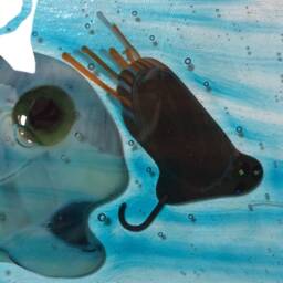 "Fly Fishing Fused Glass Wall Hanging - 12"" X 10.5 " - thumbnail 2