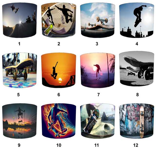 Skateboarding Drum Lampshade For Ceiling Light Pendants Or Table Lamp Bases