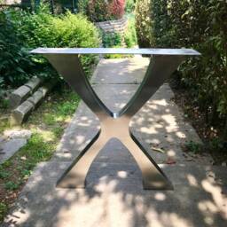 "28"" X Frame, Leg, Metal Table Legs, Steel Base, Dining Leg Width 25"", Height 27"" - 29" - thumbnail 2