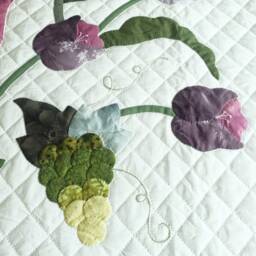 Made To Order Flower & Butterfly Quilt, Floral Queen Bedspread, King Size Bed Cover, Pink Bedroom Decor - thumbnail 4