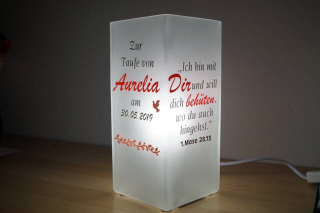 Lamp For Baptism, Birth, Gift - Customizable - image 1