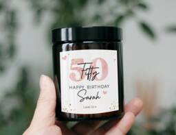 Personalized 50Th Birthday Gift For Friend Her Wife Custom Candle - Special - thumbnail 1