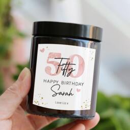 Personalized 50Th Birthday Gift For Friend Her Wife Custom Candle - Special - thumbnail 2