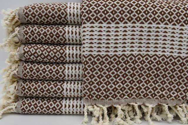 "Turkish Towel, Brown Peshtemal, Spa Towel, Handmade Towel, Hammam Towel, Pool Towel, Bath Towel, 38""x70" - image 1