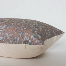 Mauve Lumbar Pillow, Blush Pillow Cover, Dusty Rose Floral Pink - - thumbnail 3
