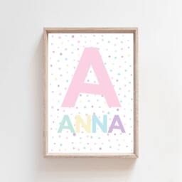 Set Of 3 Girls Nursery Prints, Rainbow Wall Art, Bedroom Decor, Personalised, Art, , Playroom Pastel - thumbnail 3