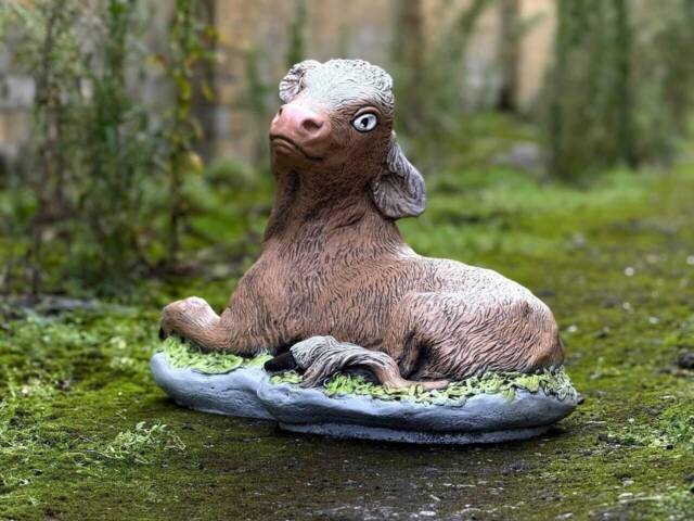 Concrete Bovine Figurine Stone Barn Garden Statue Outdoor Animal Sculpture Cement Bull Decoration Farm Handmade Ornament Gift - image 1