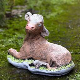 Concrete Bovine Figurine Stone Barn Garden Statue Outdoor Animal Sculpture Cement Bull Decoration Farm Handmade Ornament Gift - thumbnail 3