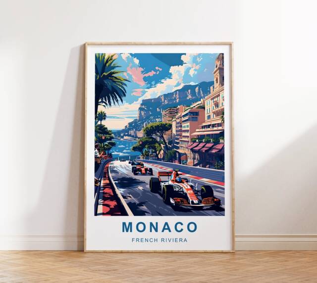 Monaco Travel Poster - Print Motor Racing Prints Motorsport - image 1