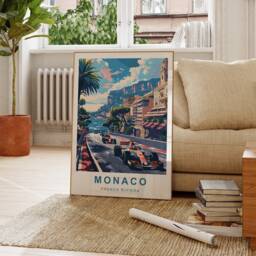Monaco Travel Poster - Print Motor Racing Prints Motorsport - thumbnail 2