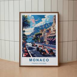 Monaco Travel Poster - Print Motor Racing Prints Motorsport - thumbnail 3