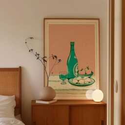 Soju Bottle Poster, Korean Food Print, Minimal Kitchen Wall Art - thumbnail 2