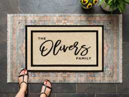 Custom Family Name Doormat - Personalized Outdoor Rug For A Warm Welcome - thumbnail 1