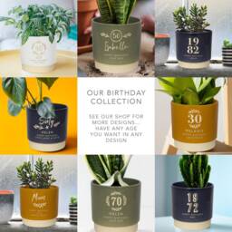 Personalised 50Th Birthday Indoor Plant Pot, Engraved To Order, Celebrate Any Significant Special With Our Unique Bespoke Gift - thumbnail 2